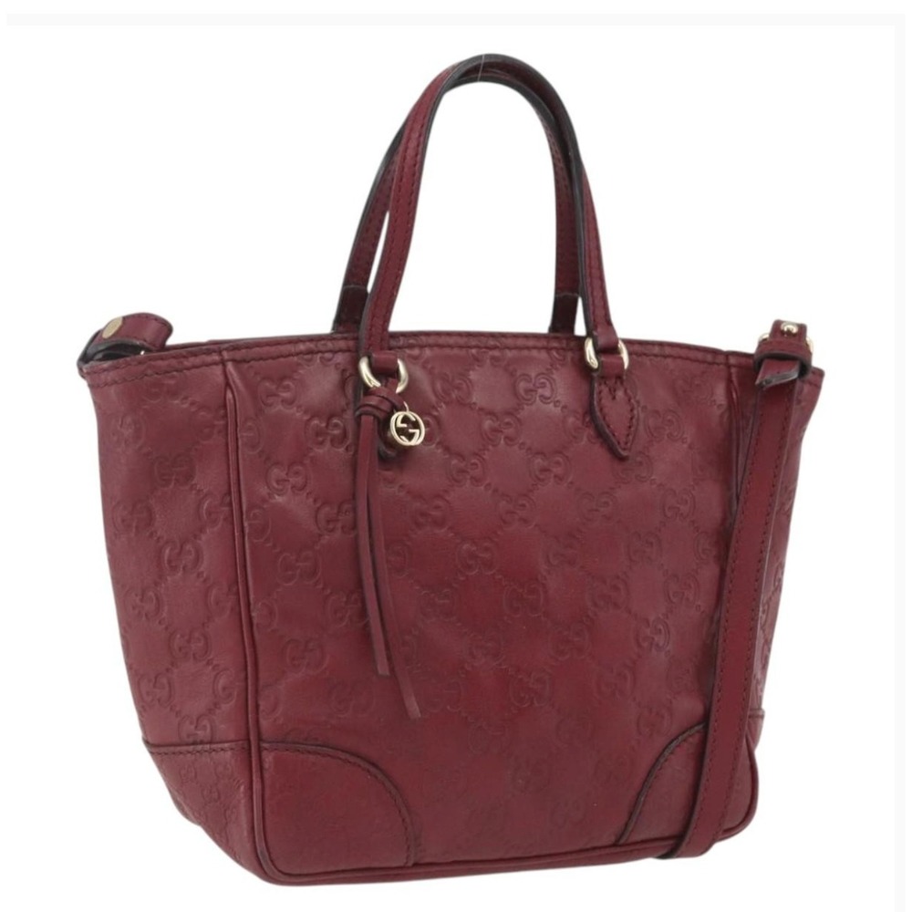 GUCCI Microguccissima Bree Tote Bordeaux Red Leather Handbag Authenticated - Picture 14 of 16